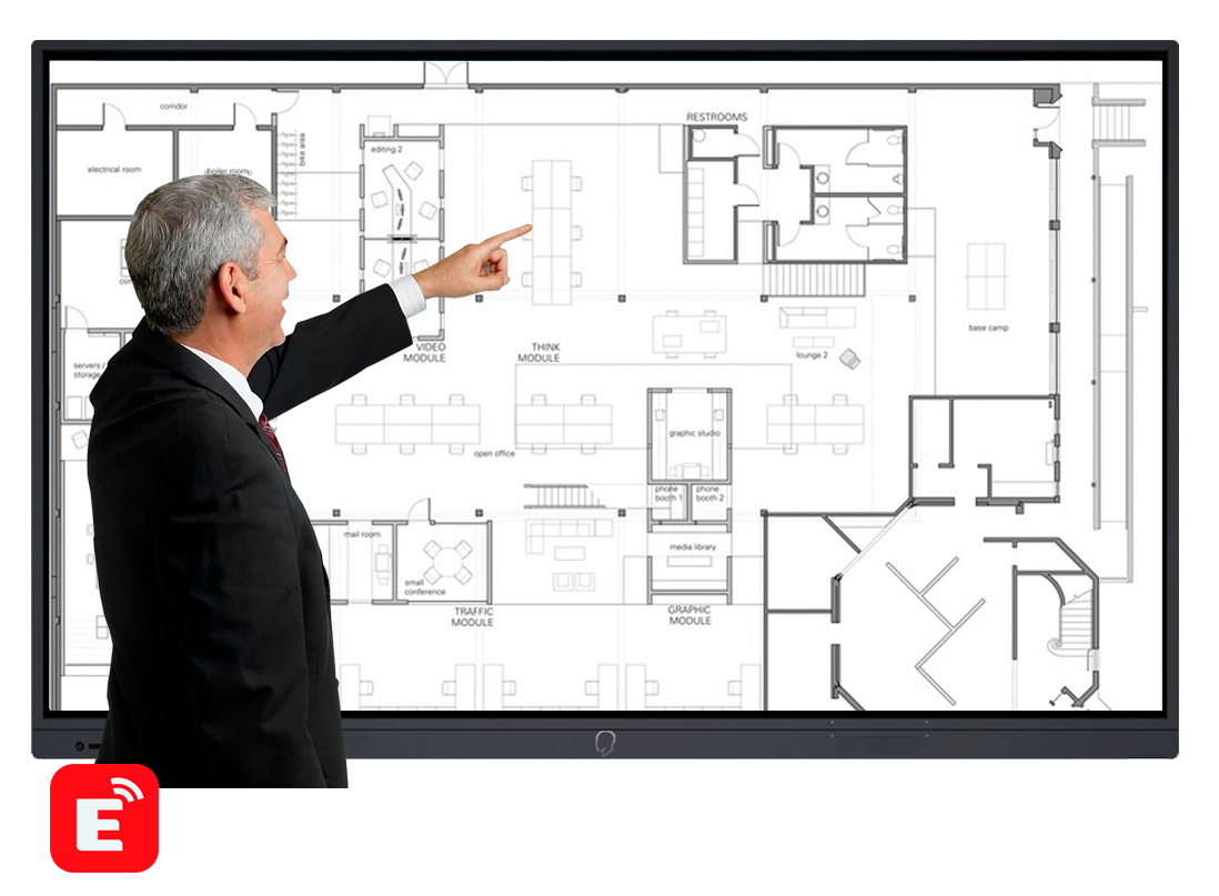 pantallas interactivas para reuniones empresariales