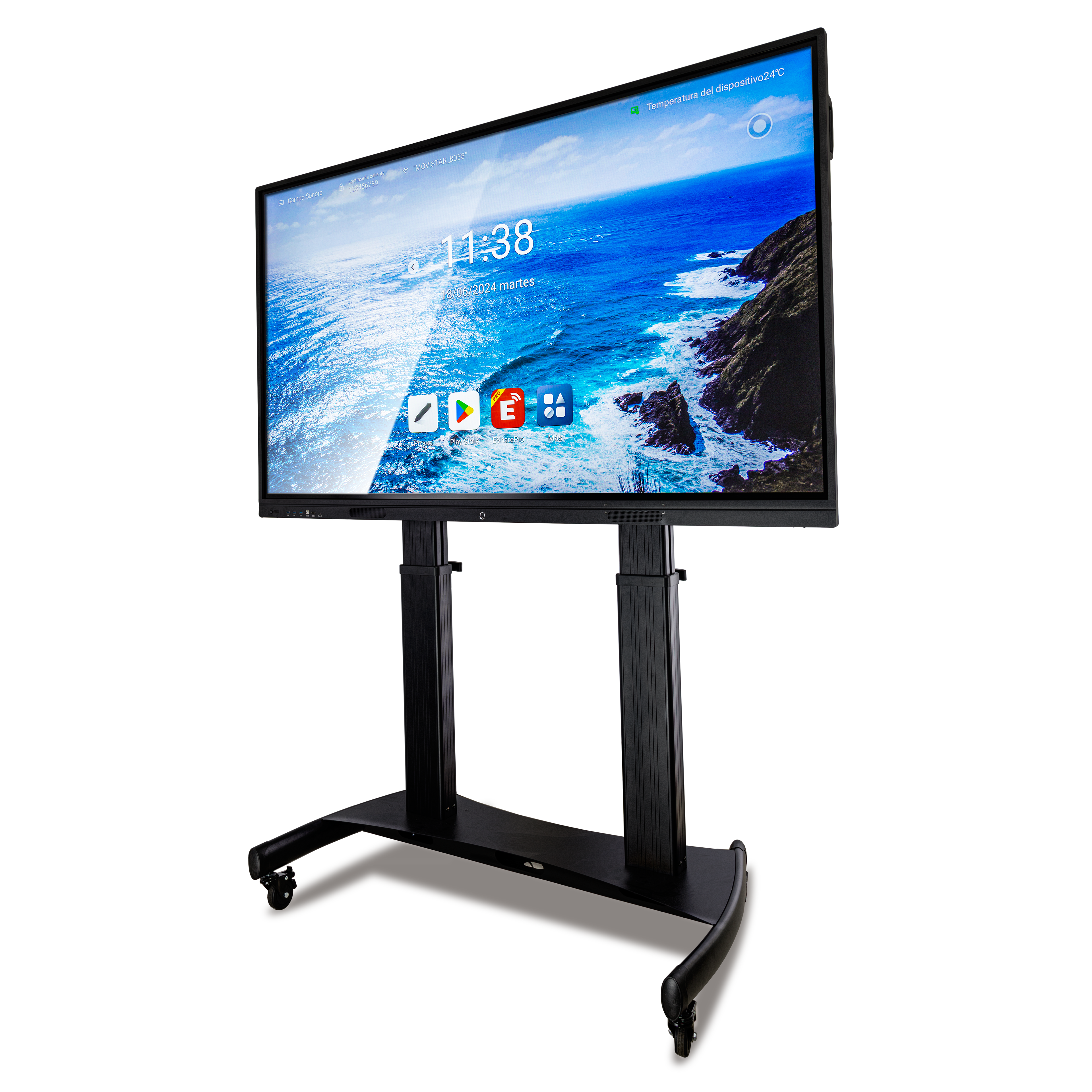 Rack con ruedas para pantalla interactiva